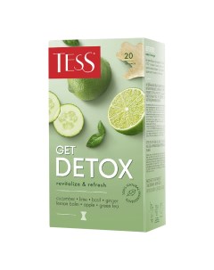 Чай зеленый Get Detox в пакетиках 1 5 г х 20 шт Tess