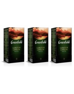 Чай черный Golden Ceylon 3 упаковки по 25 пакетиков Greenfield