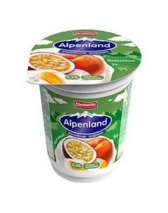 Йогурт персик маракуйя 0 3 320 г бзмж Alpenland