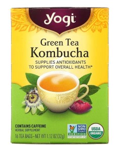 Чай в пакетиках Зеленый чай комбуча 16 пакетиков Yogi tea
