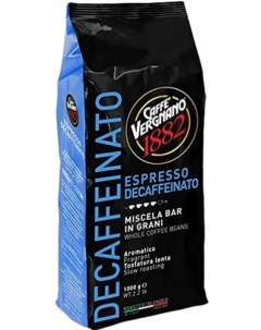 Кофе в зернах decaffeinated 100 arabica 1000 г Vergnano 1882