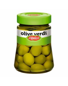 Оливки Verdi зеленые с косточкой 300 г D'amico