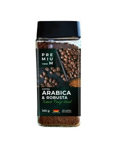 Кофе Arabica Robusta растворимый сублимированный 100 г Лента premium