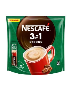 Крепкий кофе 3в1 растворимый порционный 14 5г 20 шт Nescafe
