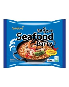 Лапша быстрого приготовления со вкусом морепродуктов Samyang Seafood Party 125 г Nobrand
