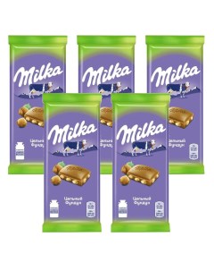 Молочный шоколад с Цельным Фундуком Флоу пак 5шт 85гр Milka
