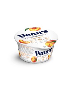 Йогурт Греческий Venn s с персиком обезжиренный 0 1 130 г Venn`s