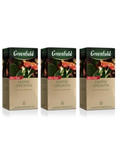 Чай черный Exotic Opuntia 3 упаковки по 25 пакетиков Greenfield