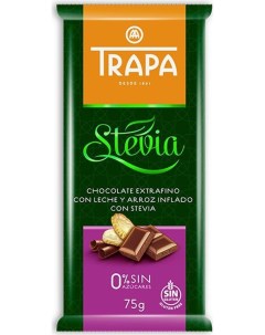 Шоколад Stevia молочный с рисом и стевией 27 Trapa
