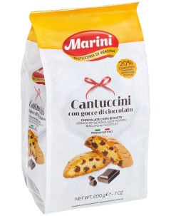 Печенье Cantuccini сахарное с шоколадом 200 г Marini