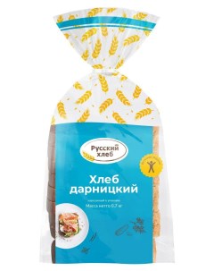 Хлеб Дарницкий формовой ржано пшеничный нарезанный 700 г Русский хлеб