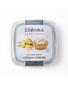 Оливки фаршированные сливочным сыром в масле 130 г Ellenika