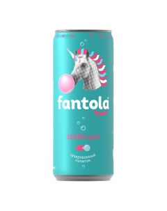 Газированный напиток Bubble Gum сильногазированный 0 33 л Fantola