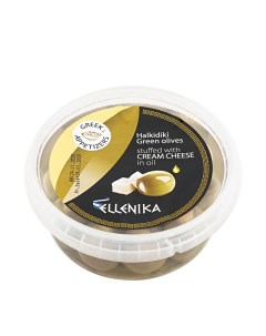 Оливки зеленые фаршированные сливочным сыром в масляной заливке 250 г Ellenika