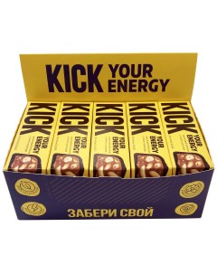 Батончик арахисовый в темном шоколаде 45г 10 шт в упак Kick