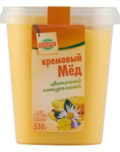 Мед кремовый цветочный натуральный 530 г Глобус