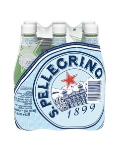 Минеральная газированная вода S Pellegrino 6 шт по 0 5л Sanpellegrino