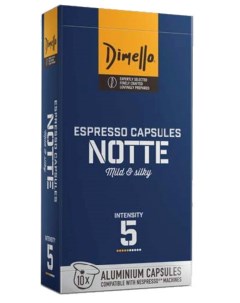 Кофе в капсулах Notte 6 упаковок по 10 шт Dimello