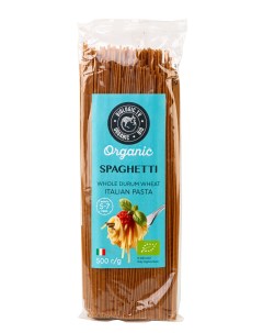 Паста из цельнозерновой муки твёрдой итальянской пшеницы SPAGHETTI 500г Biologic.tv