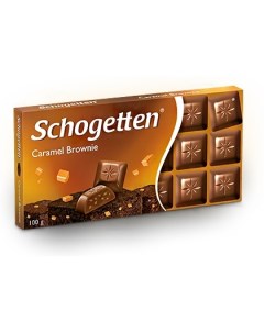 Молочный шоколад Schogetten Caramel Brownie Chocolate Карамельное пирожное 100гр Nobrand