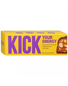 Батончик Kick арахисовый в карамельном шоколаде 45 г Food revolution