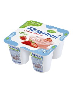 Йогуртный продукт с соком клубники 1 2 БЗМЖ 100 г Нежный