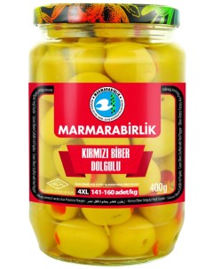 Оливки зеленые с перцем Biber 4XL 680г Marmarabirlik