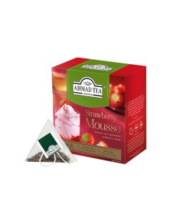 Зеленый чай Ahmad Tea Strawberry Mousse Клубничный Мусс 20 пакетиков Nobrand