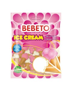 Мармелад Ice Cream со вкусом клубники сливок малины и вафли жевательный 70 г Bebeto