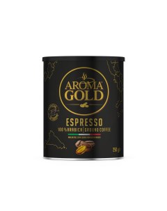 Кофе натуральный Gold espresso молотый в железной банке 250 г Aroma