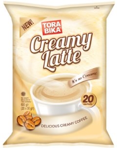 Кофе растворимый Creamy Latte 20 шт по 30 г Тора Бика Tora bika