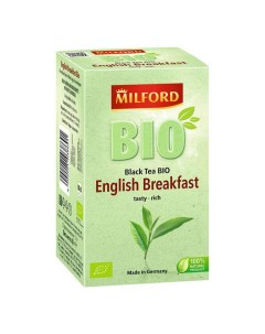 Чай черный Био Английский завтрак в пакетиках 1 75 г х 20 шт Милфорд