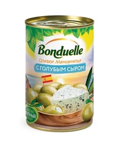 Оливки Мансанилья с голубым сыром 300 г Bonduelle
