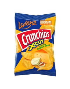 Чипсы картофельные Crunchips X Cut со вкусом сыра и лука 70 г Lorenz