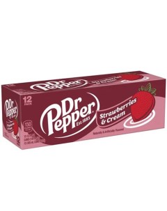 Газированный напиток Strawberries and Cream 12 шт по 0 355 л Dr. pepper