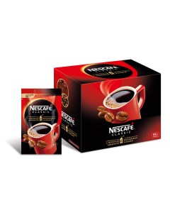Кофе classic 100 растворимый с добавлением жареного молотого кофе 30 штук по 2 г Nescafe