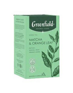 Чай зеленый Natural Tisane Matcha Orange Leaf в пирамидках 1 8 г х 20 шт Greenfield
