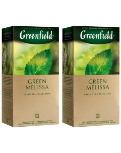 Чай зеленый Green Melissa 2 упаковки по 25 пакетиков Greenfield