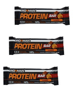 Протеиновый батончик Protein bar с Коллагеном Карамель 3х50г Ironman