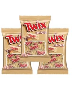 Шоколадные конфеты Minis Печенье карамель Пакет 184 гр 3шт Twix