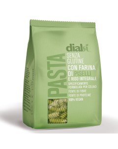 Паста Dialsi фузилли из зеленого горошка и коричневого риса 240гр без глютена Dialcos