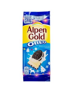 Шоколад молочный белый ваниль печенье Oreo 90 г Alpen gold