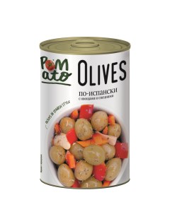 Оливки По испански зеленые с овощами и специями 300 г Pomato