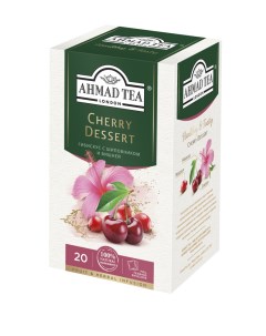 Чай травяной со вкусом вишни и шиповника в пакетиках 2 г х 20 шт Ahmad tea