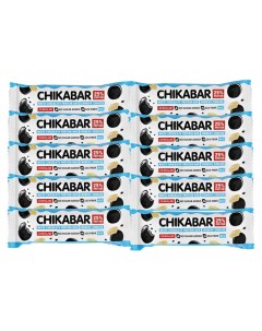 Батончик CHIKABAR в белом шоколаде с начинкой 10шт по 60г Хрустящее печенье Bombbar