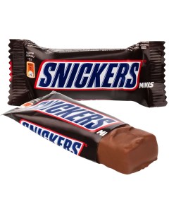 Батончики Minis с мягкой карамелью и арахисом в шоколадной глазури 0 1 кг Snickers