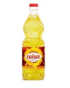 Подсолнечное масло рафинированное дезодорированное 900 мл Сказка