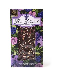 Шоколад темный с натуральной ежевикой и жареным кешью Fleur 80 г х 4 шт Libertad