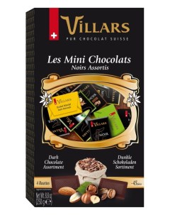 Швейцарский горький и тёмный шоколад ассорти в мини плитках 250г Villars