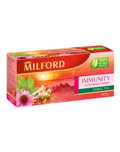 Напиток чайный Immunity эхинацея имбирь в пакетиках 1 75 г х 20 шт Милфорд